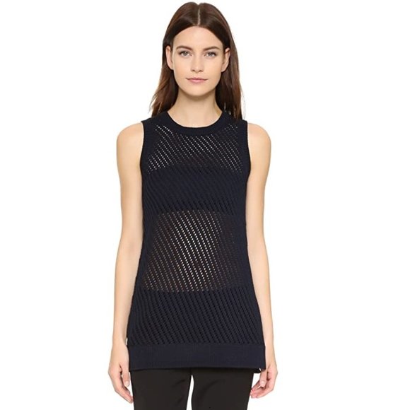 Vince Navy Long Vest/ Sleeveless Sweater - Picture 1 of 7